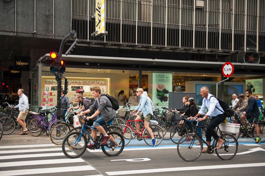 Illustration of cyclists gathering at a community meet point in Sydney